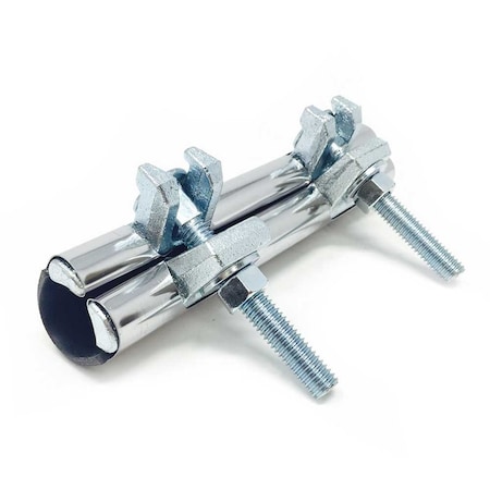 Thrifco Plumbing 3 Inch x 6 Inch Stainless Steel Pipe Repair Clamp, Double Bolt 5244347